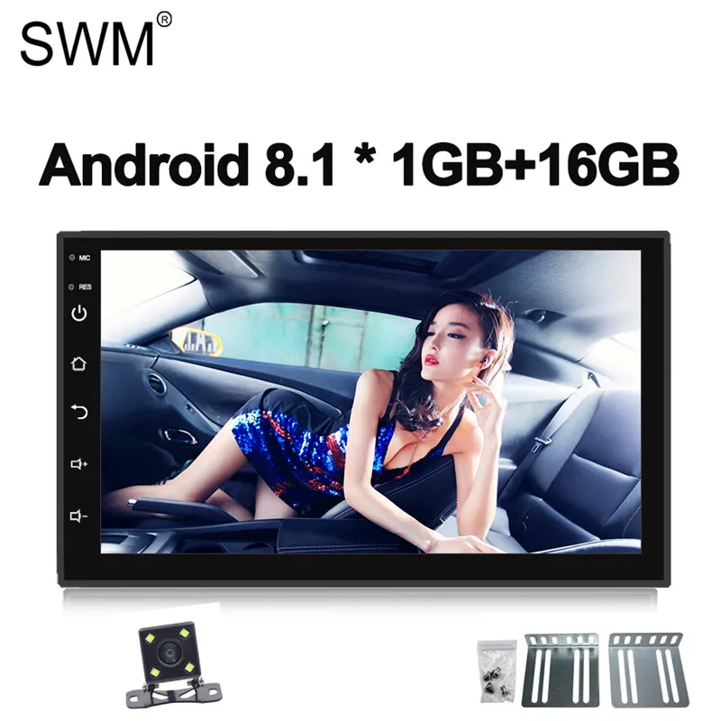 Радио 2 Din " сенсорный экран радио Coche Авто Стерео Android 8,1 1G+ 16G Gps навигация Радио Pantalla Mirror Link радио Carro - Цвет: Radio with Camera 1