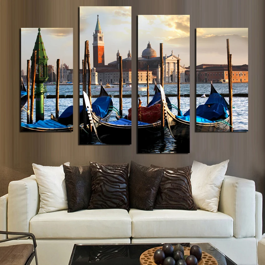 

Modern Decor Paintings The River Vltava Landscape Canvas Painting European Traditional Building Wall Pictures For Room F1851