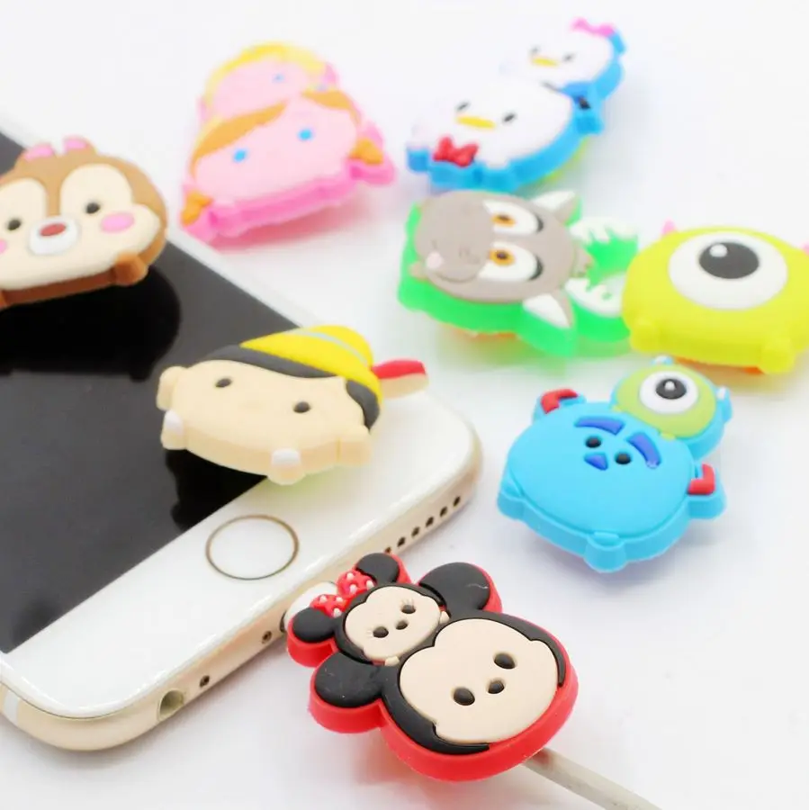 2 шт. мультяшный USB кабель защита для наушников iPhone 5 6 6s 7 8 iPad зарядки данных |