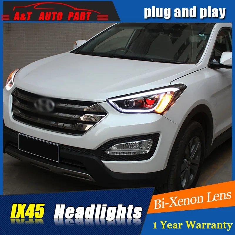 2013-2016 автомобильный Стайлинг для Hyundai IX45 светодиодный ные фары Новые SantaFe DRL линзы