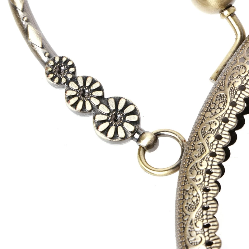 

2018 DIY Craft 16.5cm Metal Handbag Handle Frame Kiss Clasp Lock Handle Arch For DIY Purse Bag Fashion 2 Size New Fashion Handle