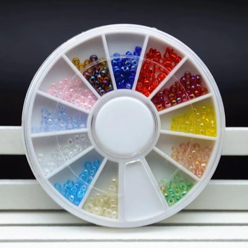 Колесо для дизайна ногтей 12 цветов сделай сам бисер жемчуг акриловые стразы