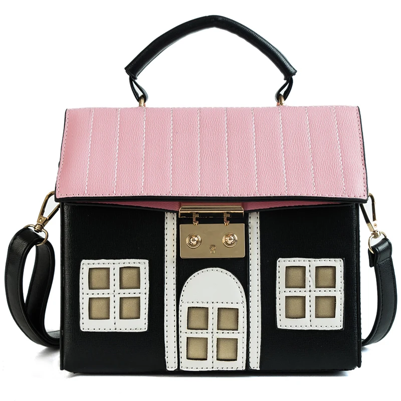 Для женщин личности в форме домика сумка женская из искусственной кожи плечо