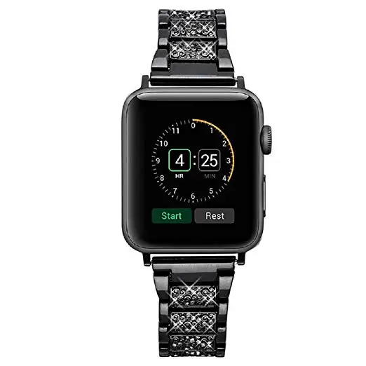 Браслет для Apple Watch Band 40 мм 44 38 42 браслет из нержавеющей стали со стразами series 4 3 2 1