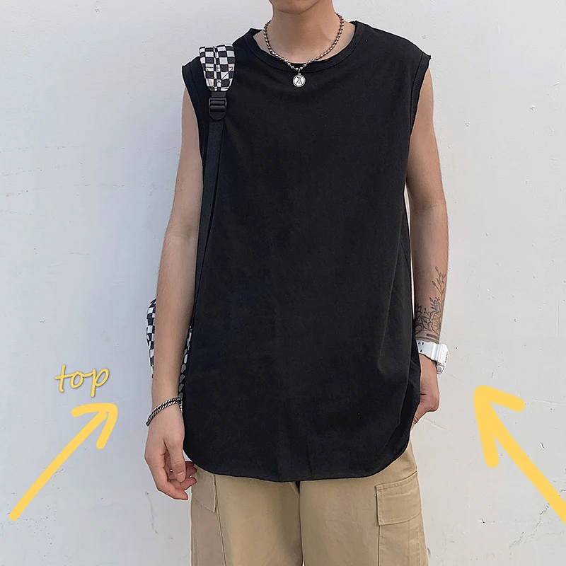 2019 новый летний корейский вариант пары личности ретро сплошной цвет без рукавов