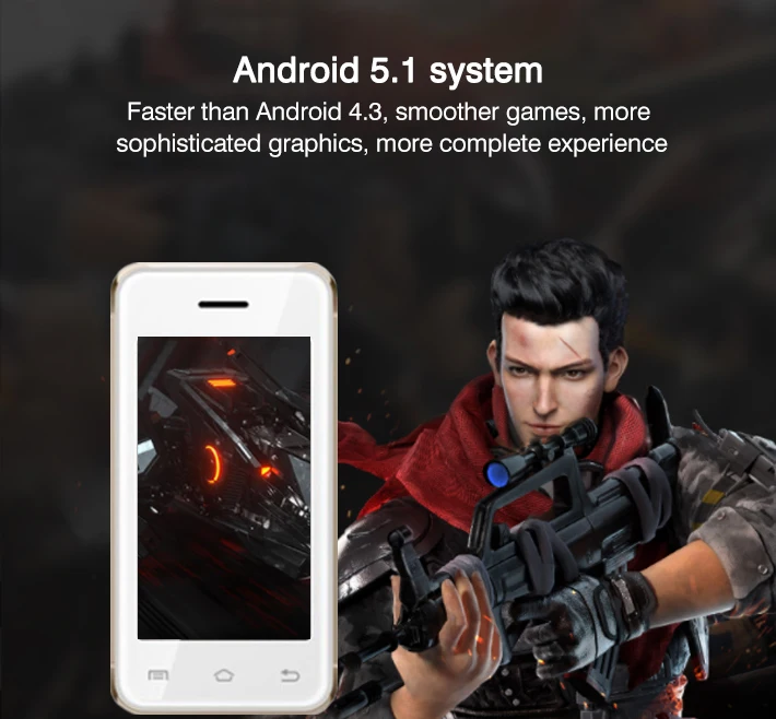 Ультратонкий мини студенческий смартфон play store android 5,1 MTK6580 четырехъядерный 512+ 8G 16G 3g WCDMA смартфон P017
