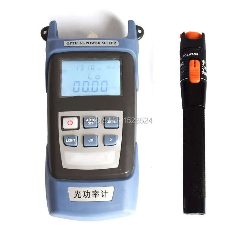 

High Precision -70~+10dBm Handheld Fiber Optical Power Meter + Visual Fault Locator 10mw 10KM