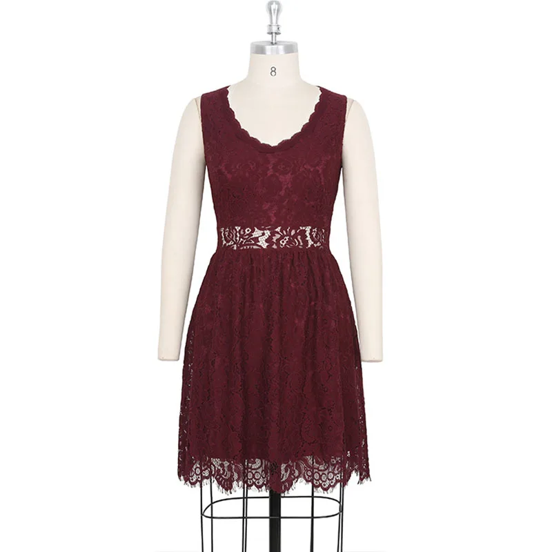 2018 Акционная Акция сексуальное Клубное Красное Кружевное платье Летний вечерние