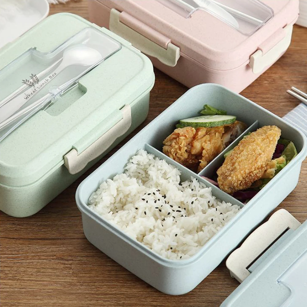 1000 мл пшеничная соломенная коробка для обеда микроволновая печь Bento большой