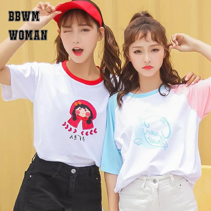 Новая летняя футболка с короткими рукавами в гонконгском стиле Harajuku Bf Wind 2018