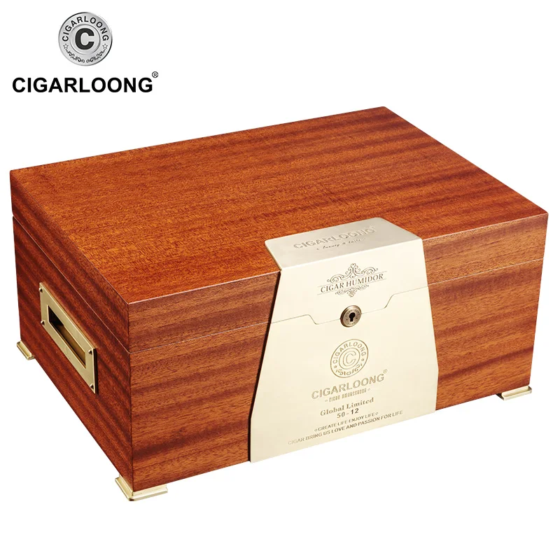 CIGARLOONG коробка для сигар увлажняющая кедровая древесина двухслойная большая