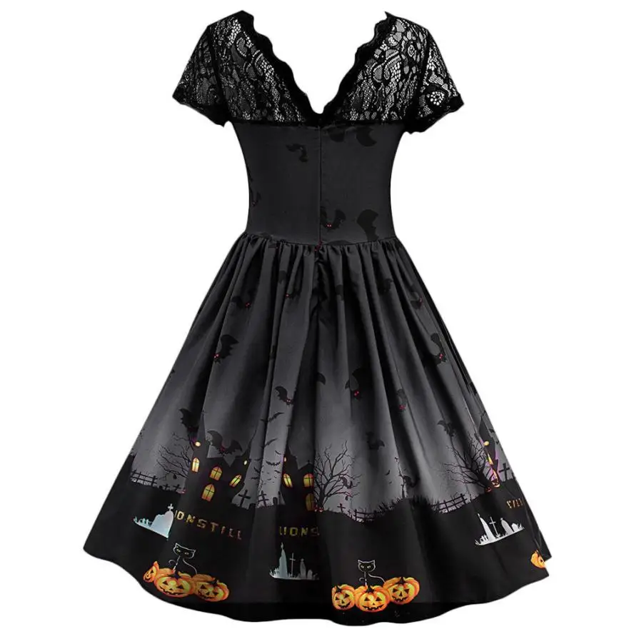 Женское винтажное кружевное платье с короткими рукавами ТРАПЕЦИЕВИДНОЕ