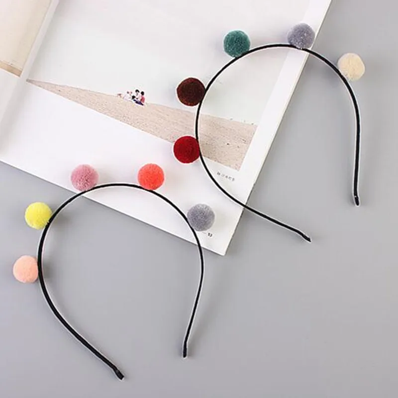 

Мини-головная повязка с помпоном; Детский зимний головной убор для девочек; Повязка для волос на день рождения; Вечерние подарки на Хэллоуин...