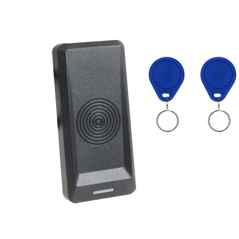 

Door controls slim physical rf id reader 125khz 13.56mhz proximity wiegand reader with key tag