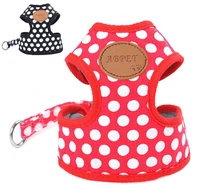 cartoon dot pet dogs cloth chest harness leads soft dog chain adjustable dot pattern harness for pets leash