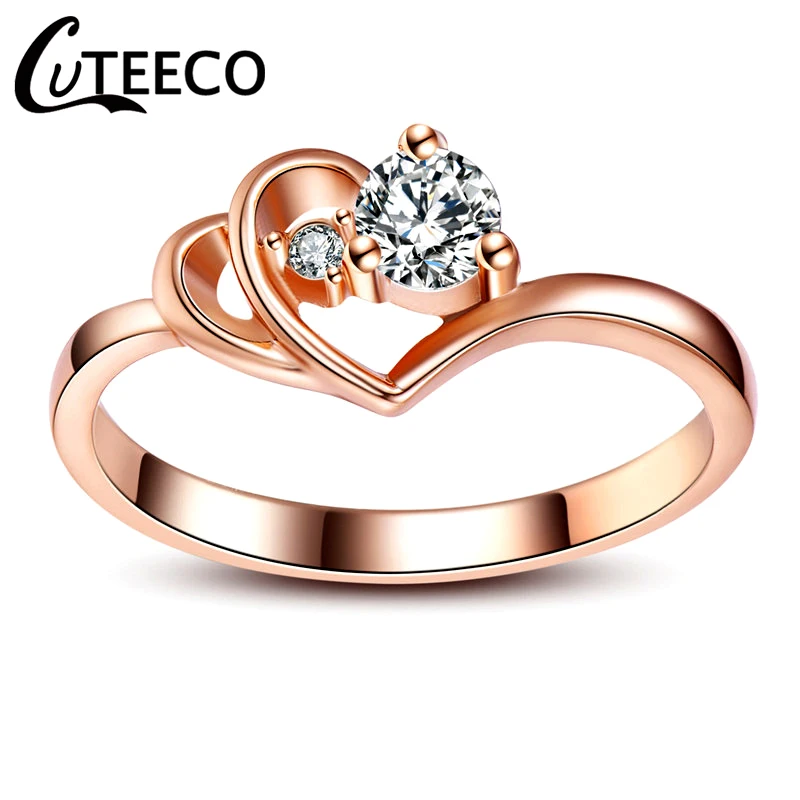 CUTEECO европейские модные обручальные кольца для женщин дизайн циркониевое кольцо Свадебные украшения подарок Прямая поставка