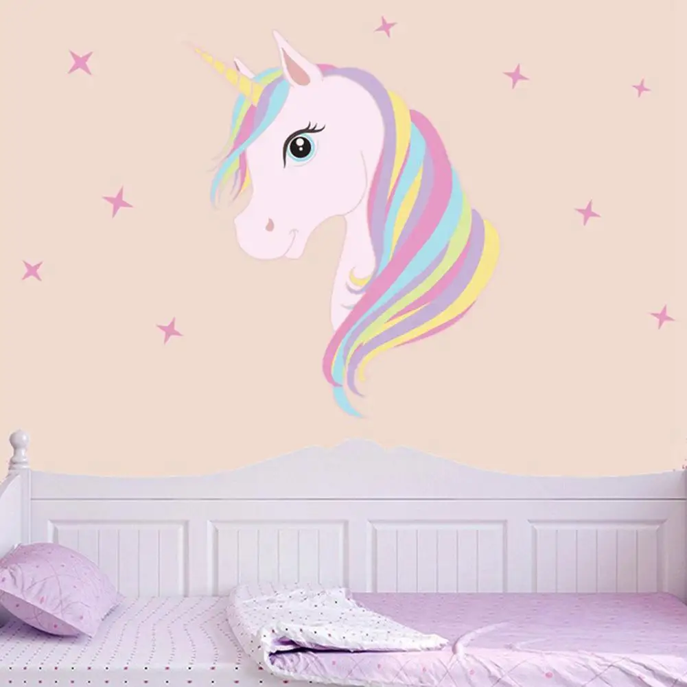 DIYColorful Животные лошадь настенные наклейки со звездами Единорог для детской