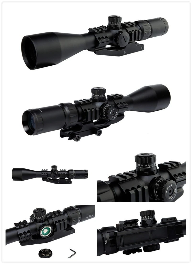 Hunting Optical Rifle Scope Tri-Illuminated Chevron Recticle&amp PEPR Cantilever Mount Tactical Holographic Airsoft 3.5-10X50BE | Спорт и