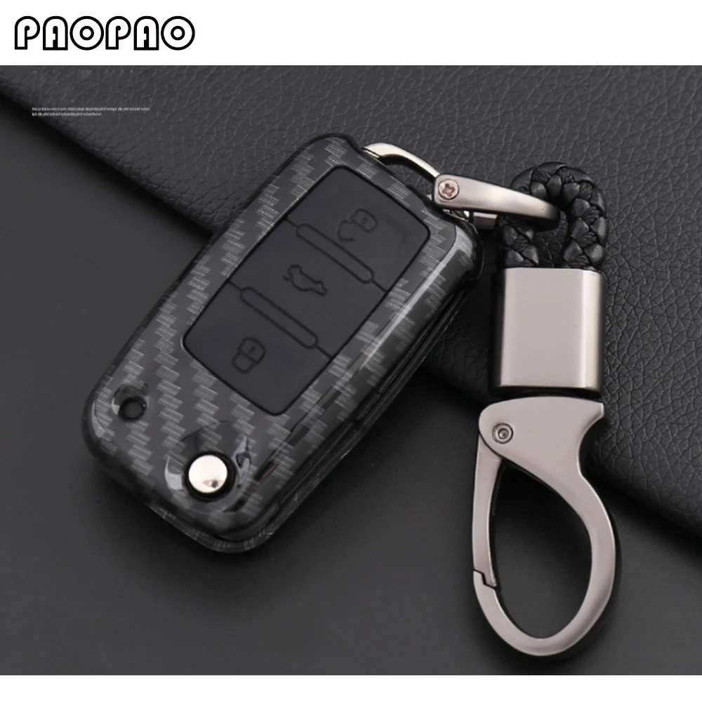 Карбоновый чехол для ключа автомобиля Golf 4 5 6 Bora POLO Passat B5 B6 Skoda Superb Octavia Fabia SEAT Ibiza