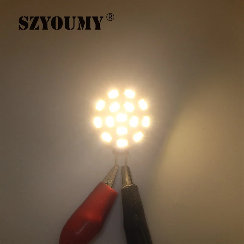 

SZYOUMY 50pcs 15 LED G4 SMD 5730 Led Lamp 3W LED Lighting Lamp G4 5730 Round Lamp White/Warm White