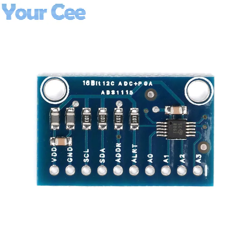 ADS1115 ADC ультра-компактный конвертер ADC модуль макетная плата I2C 4 канальный 16-точности преобразования