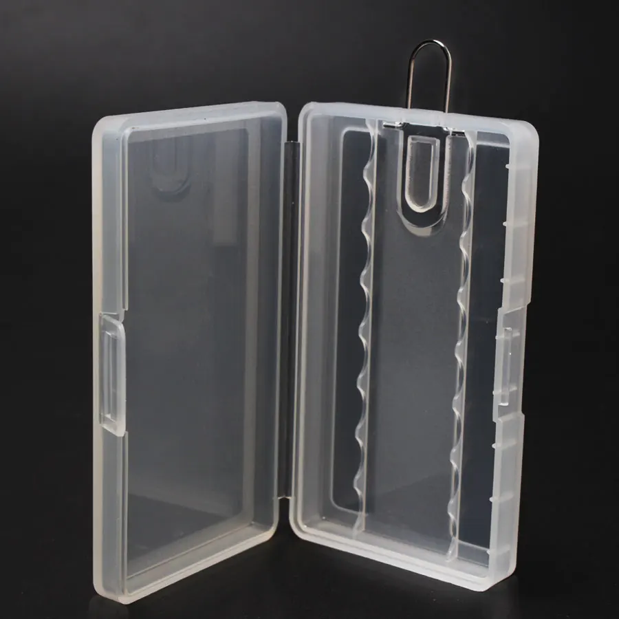 

Wholesale 100Pcs/Lot Portable Case Hard PP Transparent 8*AAA Battery Storage Box Container With Hook Holder For 8x AAA Batteries
