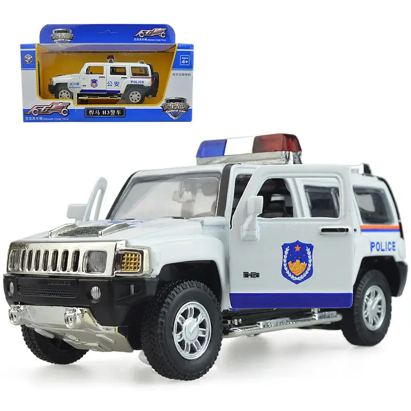 Полицейская Автомобильная игрушка из сплава машина hummer H3 Модель полицейской