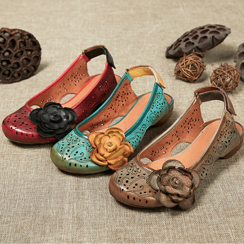 Женские босоножки с цветочным принтом женская летняя обувь из натуральной кожи