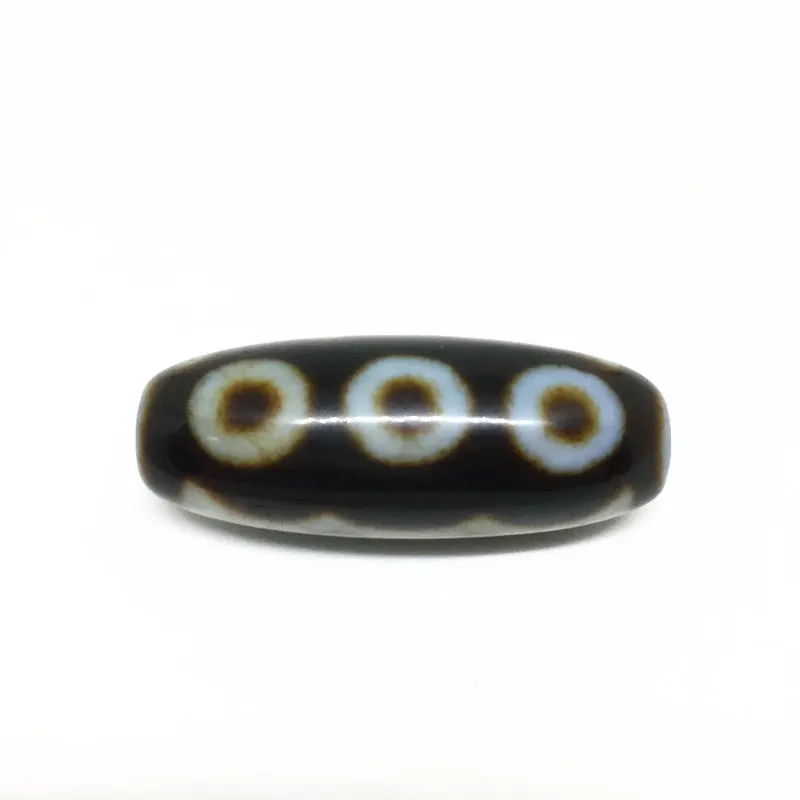 Бусины из натурального агата 12 мм * 38 черные и белые с рисунком 5 глаз амулет