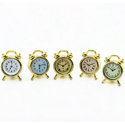 1pcs golden 1 шт. милый миниатюрный будильник для 1/6 1/12 Barbies Blyth OB11 кукольный домик мебель украшения аксессуары Игрушка - Цвет: 1pcs golden