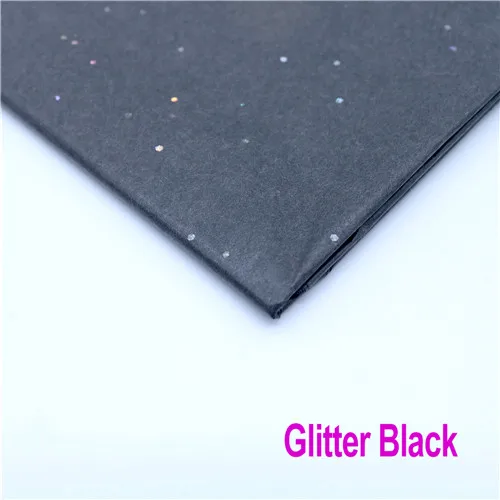 Glitter black 10 листов 20x26 дюймов тканевая бумага цветок одежда рубашка обувь подарочная упаковка крафт-бумага рулон вино оберточная бумага s - Цвет: Glitter black