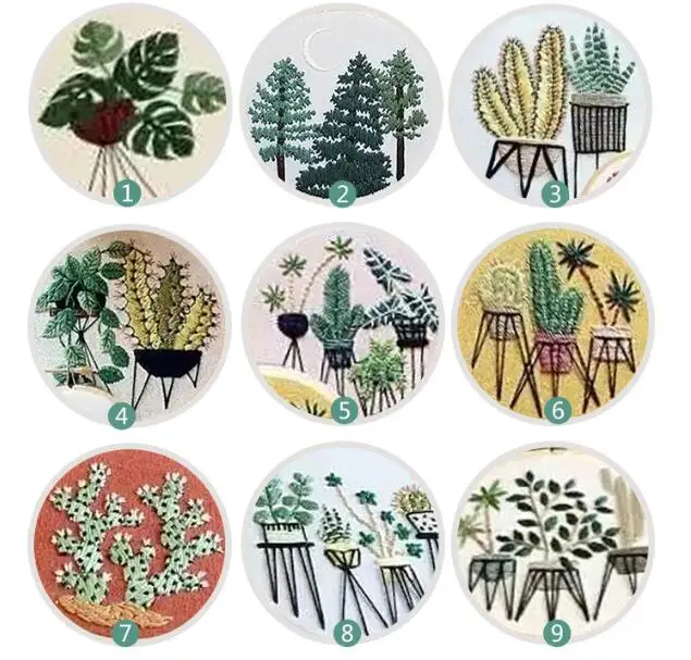 

20cm Flower Shop Plant Series European embroidery kit simple three-dimensional embroidery Ribbon kit embroidery needlework