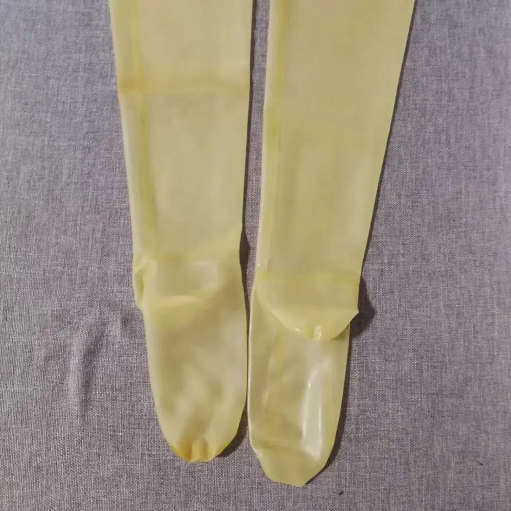 Прозрачные латексные колготки соблазнительные длинные носки размер L