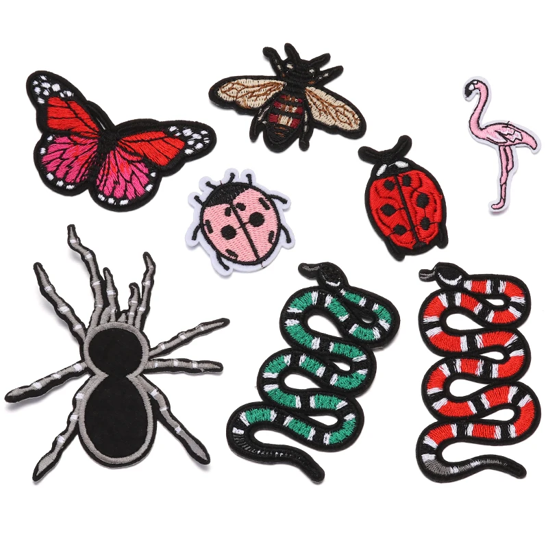 8 видов конструкций заплатки в виде животных для одежды Железный на вышитые