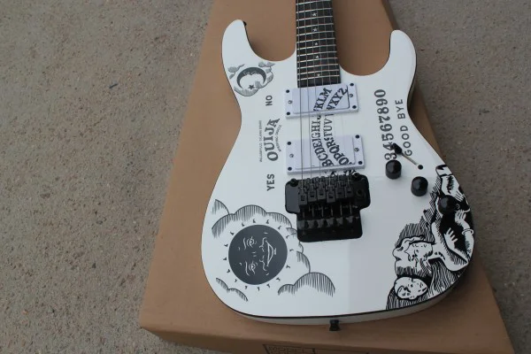 Custom shop KH-2 ouija электрогитара белая KSG kirk hammett signature ouija гитара moon and star inlays гитара