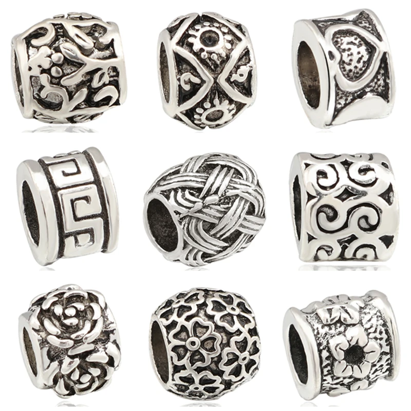 Btuamb винтажный знак мира Звезда карта цветок бусины подвески из сплава Fit Pandora