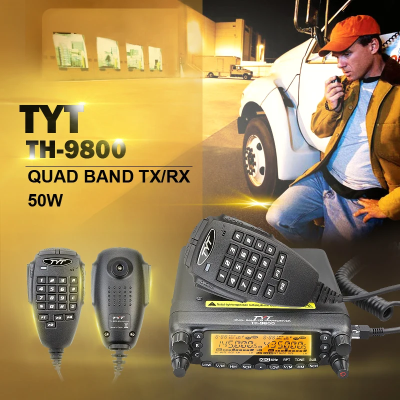 

Factory Authorized TYT TH-9800 Plus Free Shipping 50W Scrambler VHF UHF HF Transceiver with Programming Cable and Software