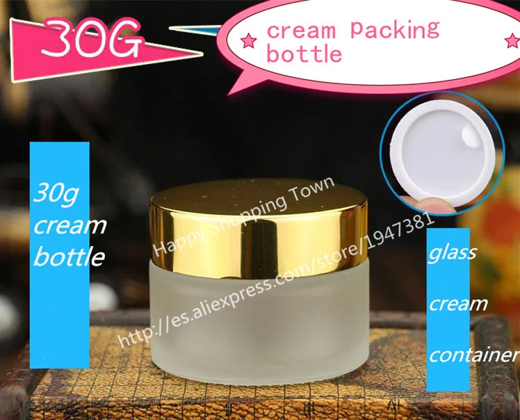

30g Frosted Glass jars, 30ml Frost Cream jars, Skin Care Cream bottles, 1oz Glass Cosmetic Containers