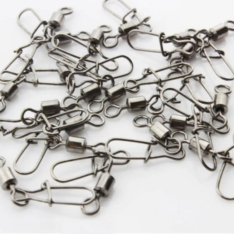 100 шт. рыболовный вертлюжный соединитель крючка для лески с красивой защелкой