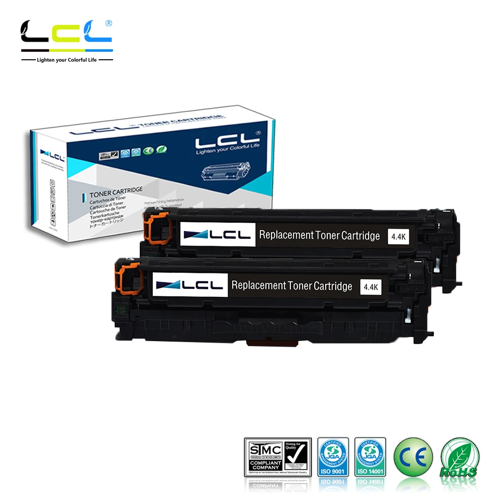 LCL 312X 312A CF380X CF380A 4400 страниц (2 Pack Black) Тонер картридж совместимый для HP Color LaserJet Pro M476dn