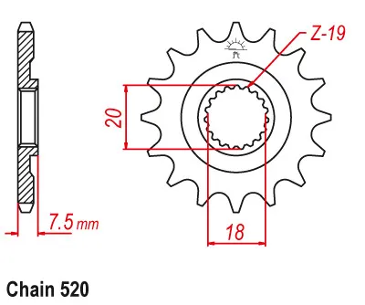 LOPOR 520 12 T передняя Звездочка мотоцикла для Honda CR125 RV