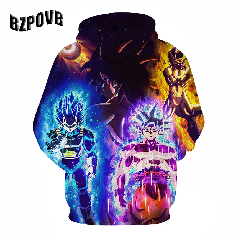 Мужская толстовка 2019 Новая мода мультфильм мужская 3d печать Дракон жемчужное