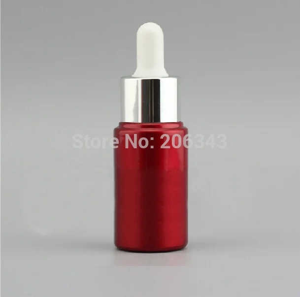 20 мл красный стеклянный флакон капельница бутылка с блестящим серебряным