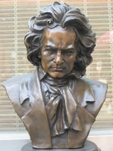 bronze Pure Copper Old Qing Ming Brass Art old 12&quotfame Bronze ART German composer Bust musician Ludwig Van Beethoven Roksan | Дом и сад