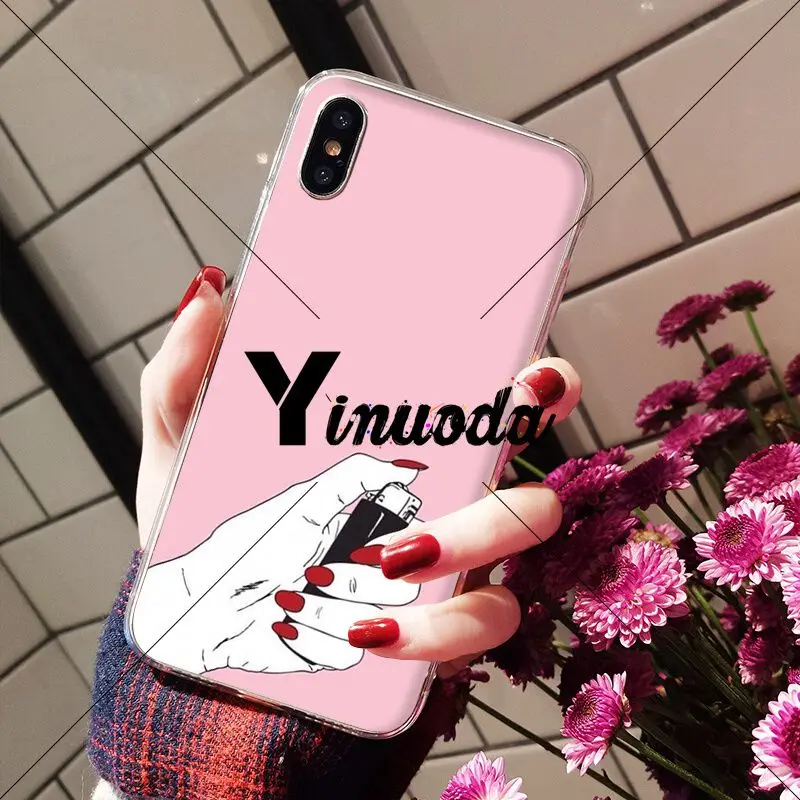 Yinuoda лучший друг макияж розовые ногти комиксы DIY аксессуары для телефонов Чехол