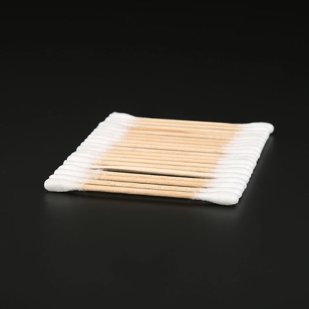 100 шт. деревянные ватные палочки для женского макияжа с двумя головками | Красота