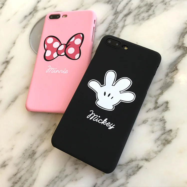 Любители Микки и Минни Маус Мышь поцелуй Жесткий Корпус телефона для iPhone 7 8 плюс 6