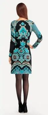 Женское винтажное трикотажное шелковое платье роскошное Брендовое синее