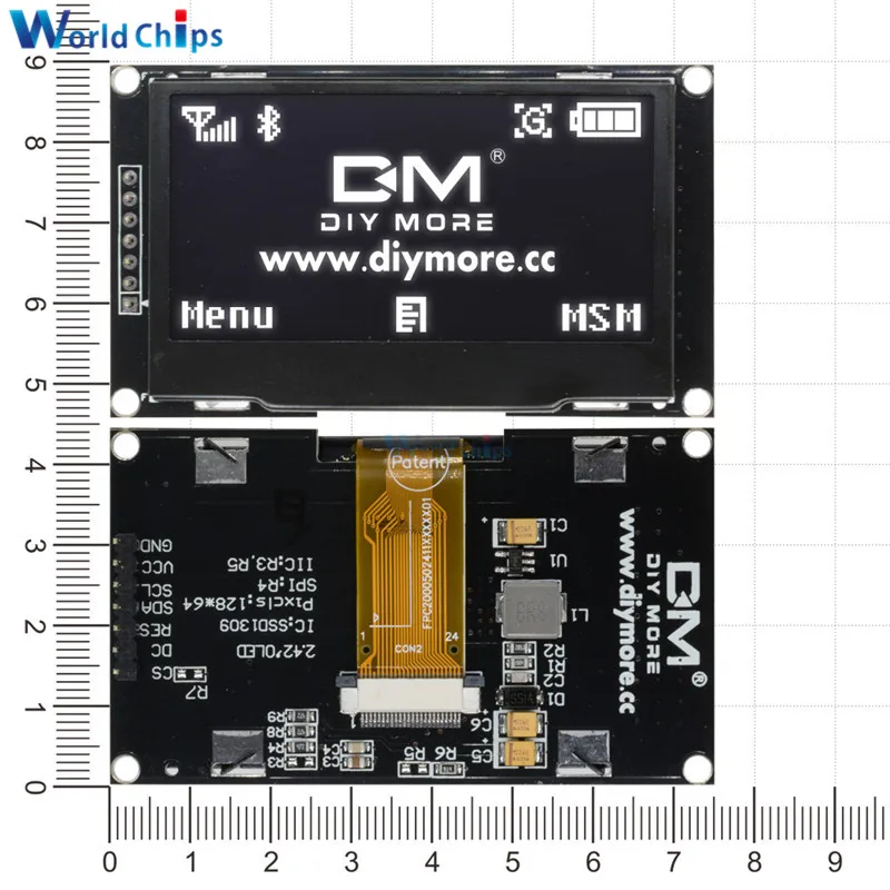 Жк дисплей 2 42 дюйма 42x64 белый для C51 STM32 SPD0301|ЖК-модули| |