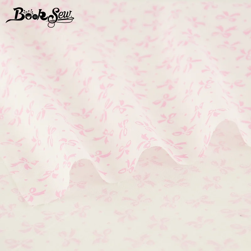Booksew 100% хлопчатобумажная простая ткань с розовым бантом дизайнерская для